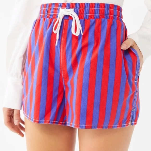 Urban Outfitters Red and Blue Striped Shorts Small - Picture 1 of 7